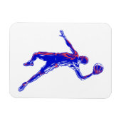 Basketball Player Slam Dunk, Red en Blue Design Magneet (Horizontaal)