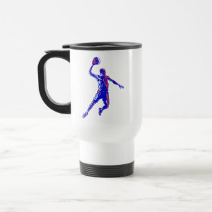 Basketball Player Slam Dunk, Red en Blue Design Reisbeker