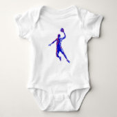 Basketball Player Slam Dunk, Red en Blue Design Romper (Voorkant)