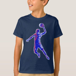 Basketball Player Slam Dunk, Red en Blue Design T-shirt