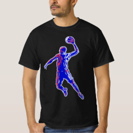 Basketball Player Slam Dunk, Red en Blue Design T-shirt
