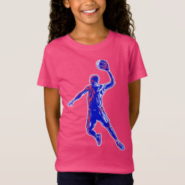 Basketball Player Slam Dunk, Red en Blue Design T-shirt
