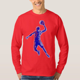 Basketball Player Slam Dunk, Red en Blue Design T-shirt