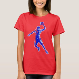 Basketball Player Slam Dunk, Red en Blue Design T-shirt