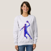 Basketball Player Slam Dunk, Red en Blue Design Trui (Voorkant volledig)