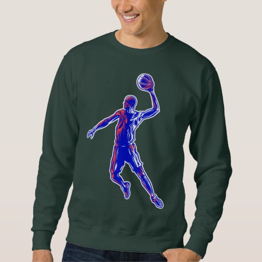 Basketball Player Slam Dunk, Red en Blue Design Trui (Voorkant)