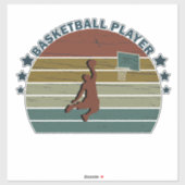basketball player slam dunk retro sunset sticker (Vel)