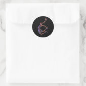 Basketball Player Slam Dunk Ronde Sticker (Tas)