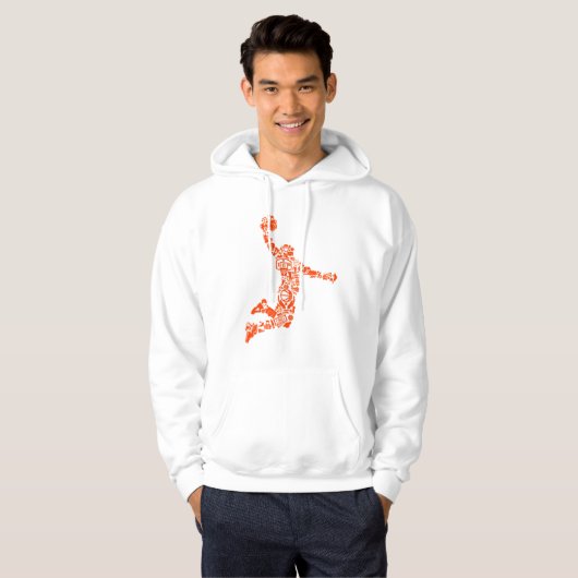 Basketball Player Slam the Ball Symbology Hoodie (Voorkant volledig)