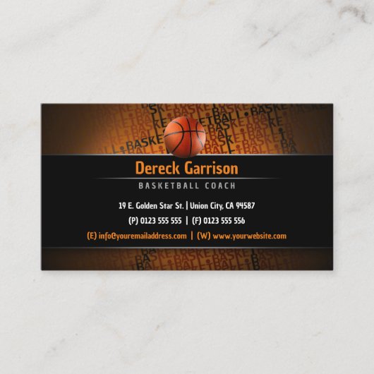 Basketball Player | Sport Coach Visitekaartje (Voorkant)