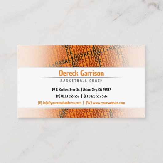 Basketball Player | Sport Coach Visitekaartje (Voorkant)