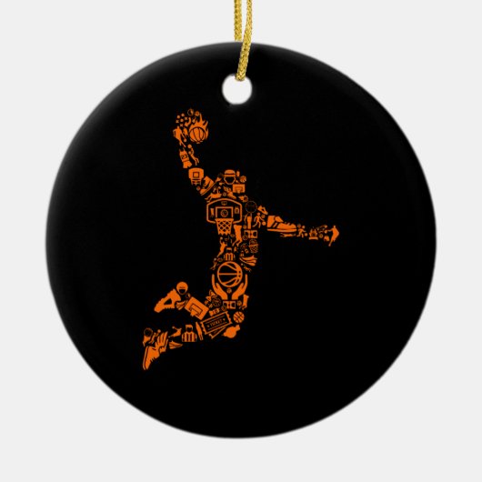 Basketball Player  Sports Athlete Keramisch Ornament (Voorkant)