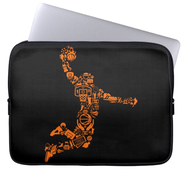 Basketball Player  Sports Athlete Laptop Sleeve (Voorkant)