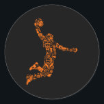 Basketball Player  Sports Athlete Ronde Sticker<br><div class="desc">De perfecte Basketball Gift voor Basketball spelers,  vrouwen,  mannen,  jongens,  meisjes. Ideale verrassing voor Basketbalteams,  Basketball Athletes en Fans.</div>