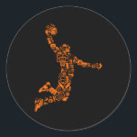 Basketball Player  Sports Athlete Ronde Sticker<br><div class="desc">De perfecte Basketball Gift voor Basketball spelers,  vrouwen,  mannen,  jongens,  meisjes. Ideale verrassing voor Basketbalteams,  Basketball Athletes en Fans.</div>