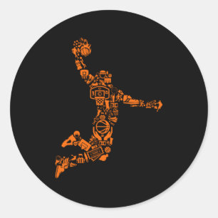 Basketball Player  Sports Athlete Ronde Sticker