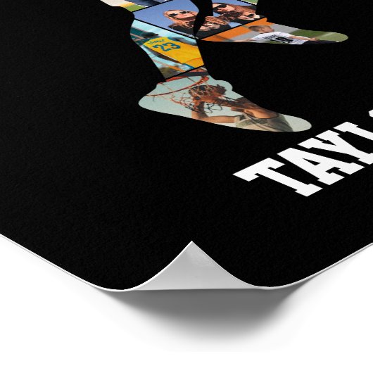 Basketball Player Sports Photo Collage Senior Poster (Hoek)