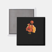 Basketball Player Turkey Day Funny Thanksgiving SP Magneet (Voorkant / Achterkant)