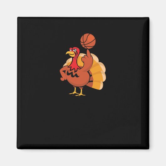 Basketball Player Turkey Day Funny Thanksgiving SP Magneet (Voorkant)