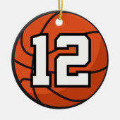 Basketball Player Uniform Number 12 Gift Idea Keramisch Ornament (Voorkant)