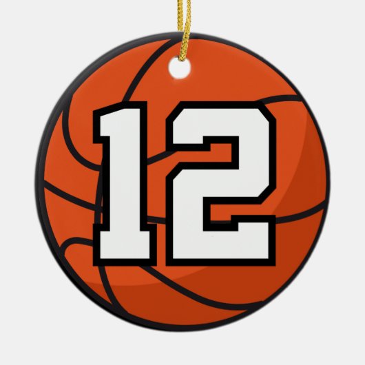 Basketball Player Uniform Number 12 Gift Idea Keramisch Ornament (Voorkant)