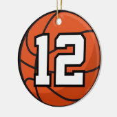 Basketball Player Uniform Number 12 Gift Idea Keramisch Ornament (Links)