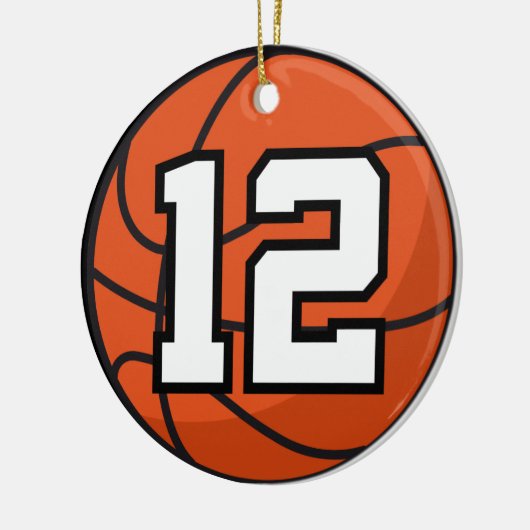 Basketball Player Uniform Number 12 Gift Idea Keramisch Ornament (Links)