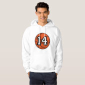 Basketball Player Uniform Number 14 Cadeau Hoodie (Voorkant volledig)