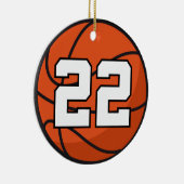 Basketball Player Uniform Number 22 Gift Idea Keramisch Ornament (Rechts)