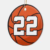 Basketball Player Uniform Number 22 Gift Idea Keramisch Ornament (Links)