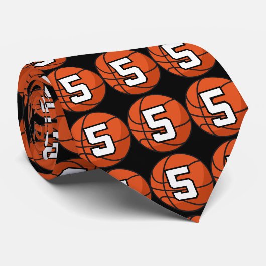 Basketball Player Uniform Nummer 5 Cadeauidee Stropdas (Opgerold)