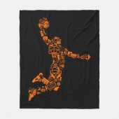 Basketball Player Vintage Sports Athlete Fleece Deken (Voorkant)