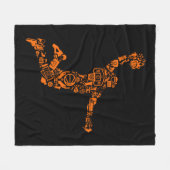 Basketball Player Vintage Sports Athlete Fleece Deken (Voorkant (Horizontaal))