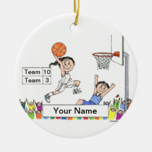 Basketball Player - vrouw Keramisch Ornament