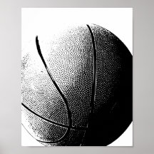 Basketball Poster Black White Sports Print