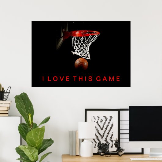 Basketball Poster waar ik van hou (Thuiskantoor)