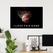 Basketball Poster waar ik van hou (Thuiskantoor)