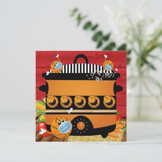 Basketball - Pot Luck - Gathering Uitnodiging (Staand voorkant)