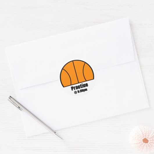 Basketball Practice Calendar Sticker (Envelop)