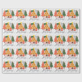 Basketball Prettige feestdagen met kerstboom Cadeaupapier (Vlak)