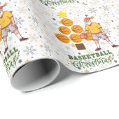 Basketball Prettige feestdagen met kerstboom WR Cadeaupapier (Rol Hoek)