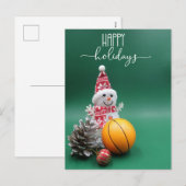 Basketball Prettige feestdagen met Snowman voor Pl (Voorkant / Achterkant)