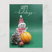 Basketball Prettige feestdagen met Snowman voor Pl (Voorkant)