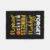 Basketball Princess Wears Sneakers Fleece Deken (Voorkant (Horizontaal))