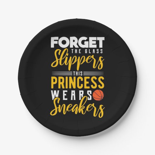 Basketball Princess Wears Sneakers Papieren Bordje (Voorkant)