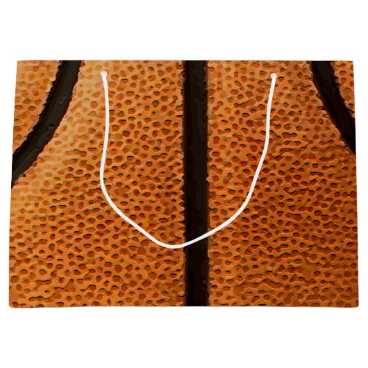 Basketball Print Pattern Achtergrond Large Cadeautasje (Voorkant)