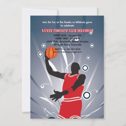 Basketball Pro Uitnodiging (Voorkant)