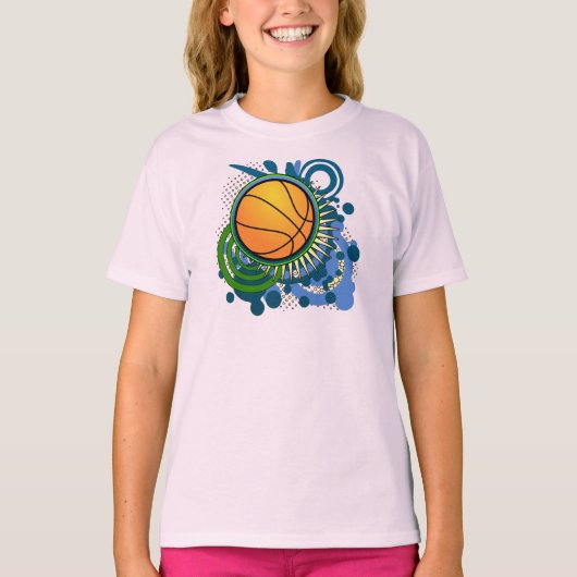 Basketball Punk cirkels Blauwe T-shirt (Voorkant)