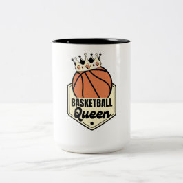 Basketball Queen - Crown Sportwear voor de rechtba Tweekleurige Koffiemok
