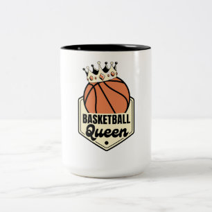 Basketball Queen - Crown Sportwear voor de rechtba Tweekleurige Koffiemok